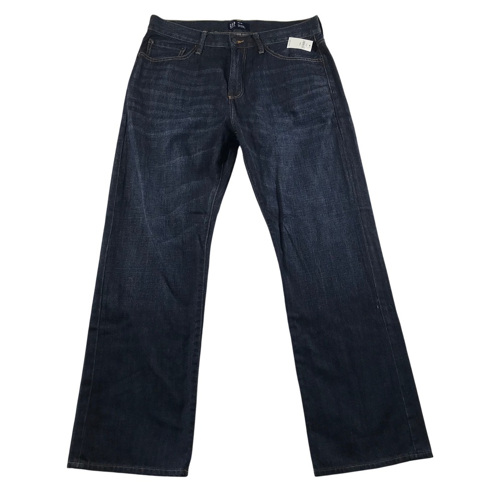 Gap Mens Relaxed Dark Resin Jeans 33x32 Dark Indigo 126214-00 NWT